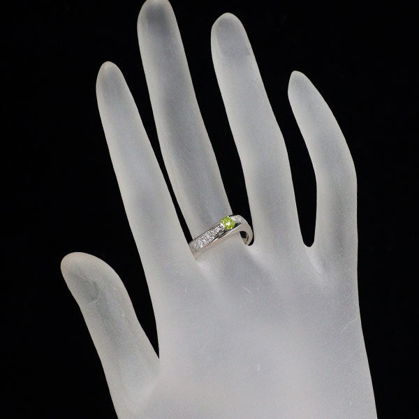 Pt900 アップルグリーン/カラーレス ダイヤモンド リング 0.232ct D0.21ct