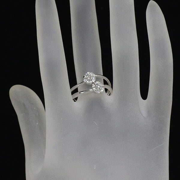 K18WG ローズカット ダイヤモンド リング 0.35ct