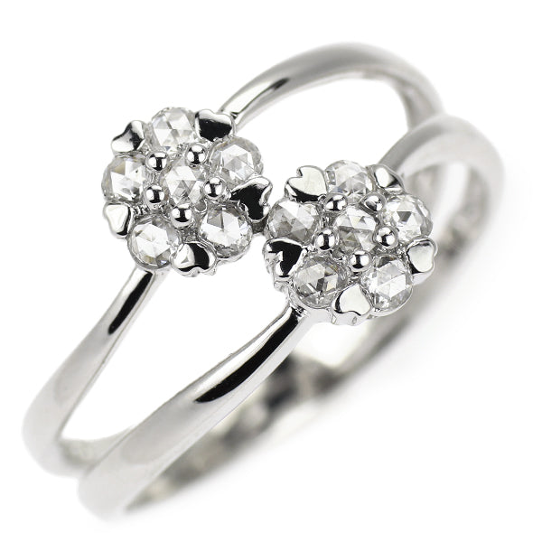 K18WG ローズカット ダイヤモンド リング 0.35ct
