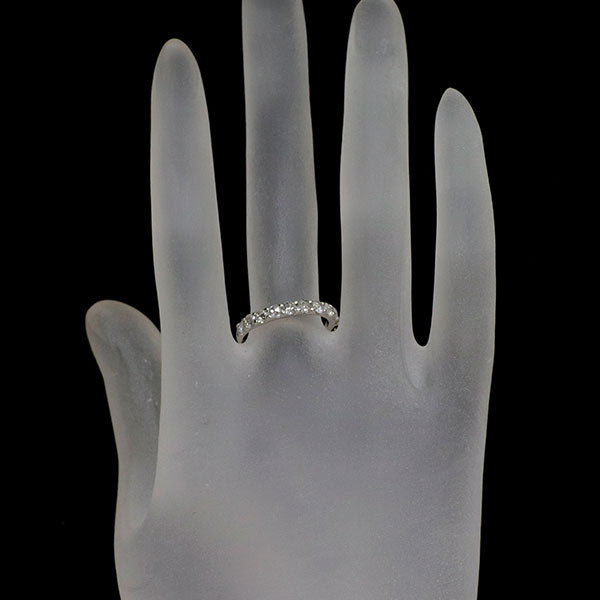 Pt900 ローズカット ダイヤモンド リング 0.65ct ハーフエタニティ