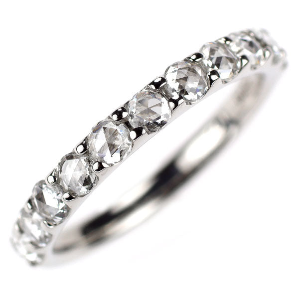 Pt900 ローズカット ダイヤモンド リング 0.65ct ハーフエタニティ