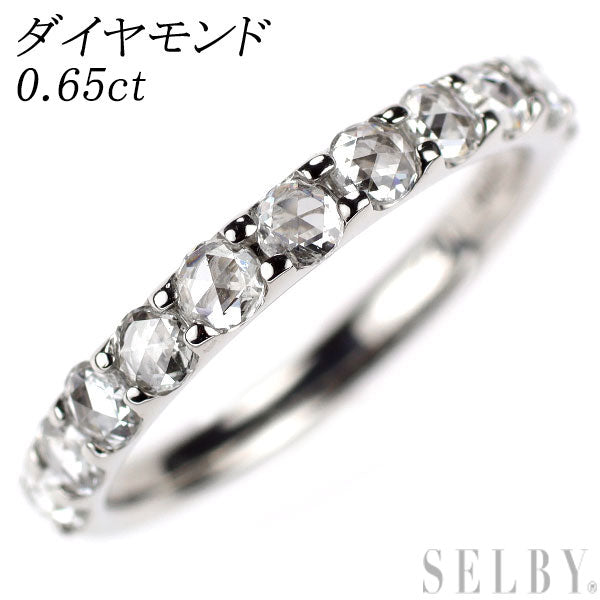 Pt900 ローズカット ダイヤモンド リング 0.65ct ハーフエタニティ