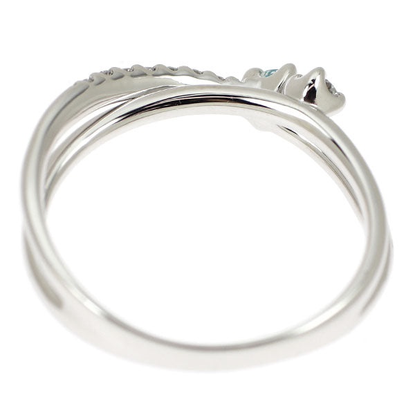Pt900 アイスブルー/カラーレス ダイヤモンド リング 0.19ct D0.10ct
