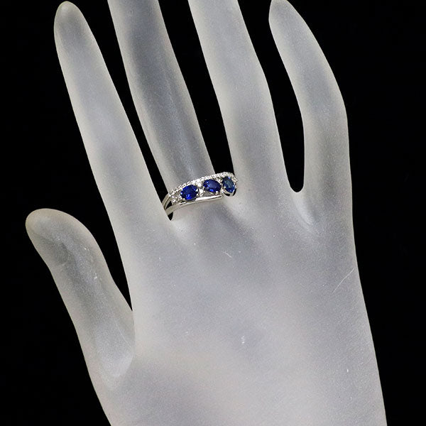 Pt950 サファイア ダイヤモンド リング 1.00ct D0.19ct