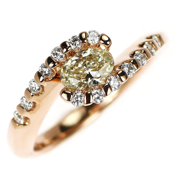 K18PG ダイヤモンド リング 0.373ct D0.21ct