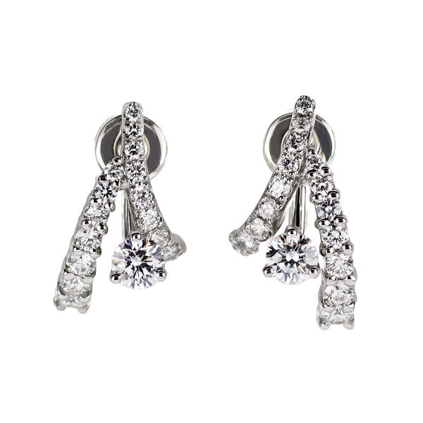 小寺智子 Pt900 ダイヤモンド ピアス 0.87ct