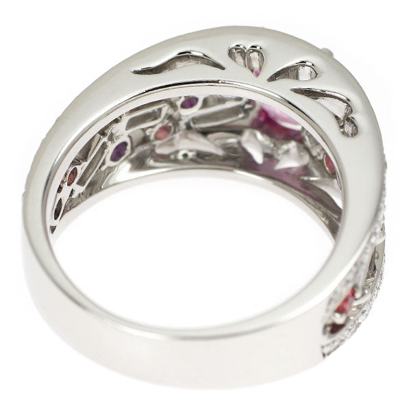 Pt900 ピンクサファイア カラーストーン ダイヤモンド リング 1.18ct CS0.49ct D0.66ct