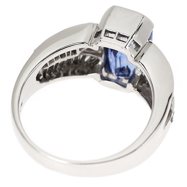 Pt900 サファイア ダイヤモンド リング 5.17ct 1.28ct