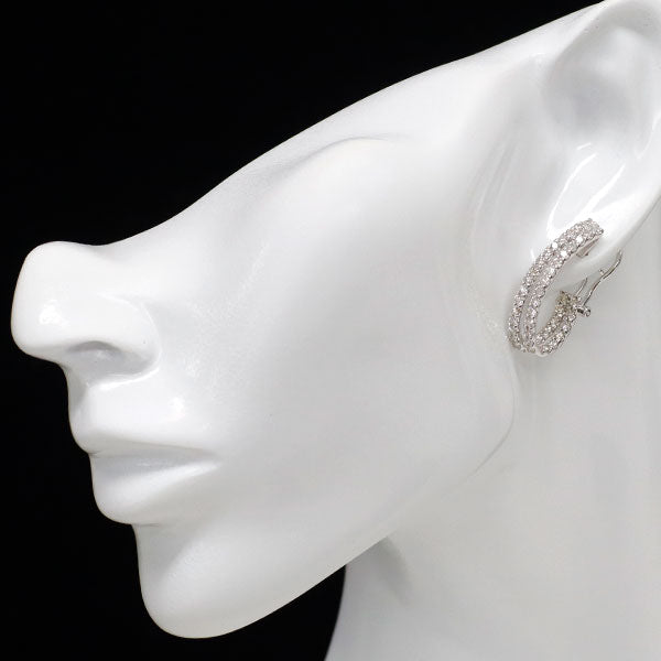 K18WG ダイヤモンド ピアス 2.00ct  フープ