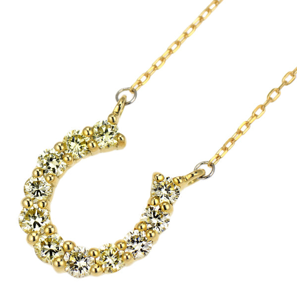 K18YG ダイヤモンド ペンダントネックレス 0.30ct 馬蹄/ホースシュー