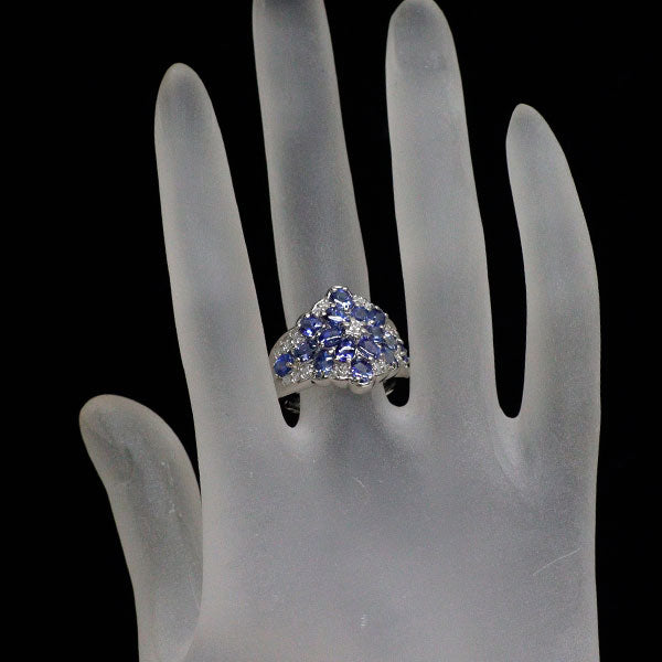 Pt900 サファイア ダイヤモンド リング 3.99ct D0.44ct