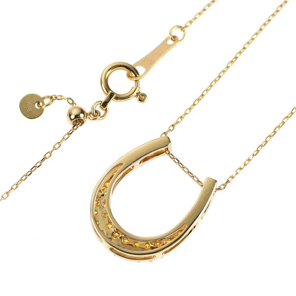 K18YG トリートイエローダイヤモンド ペンダントネックレス 0.30ct 馬蹄 2WAY