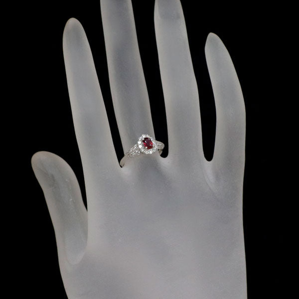 Pt950 ルビー ダイヤモンド リング 0.43ct D0.31ct