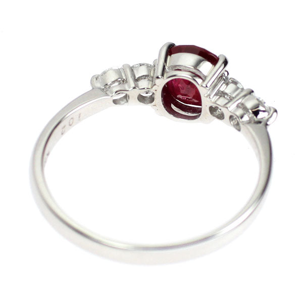 Pt900 ビルマ産ピジョンブラッド ルビー ダイヤモンド リング 1.02ct D0.182ct