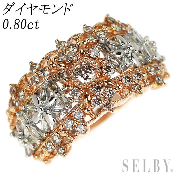 K18WG/PG ダイヤモンド リング 0.80ct