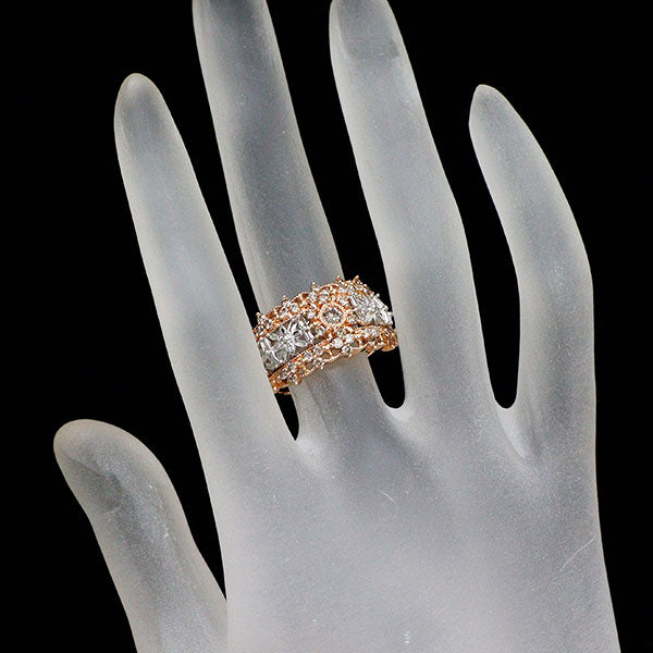 K18WG/PG ダイヤモンド リング 0.80ct