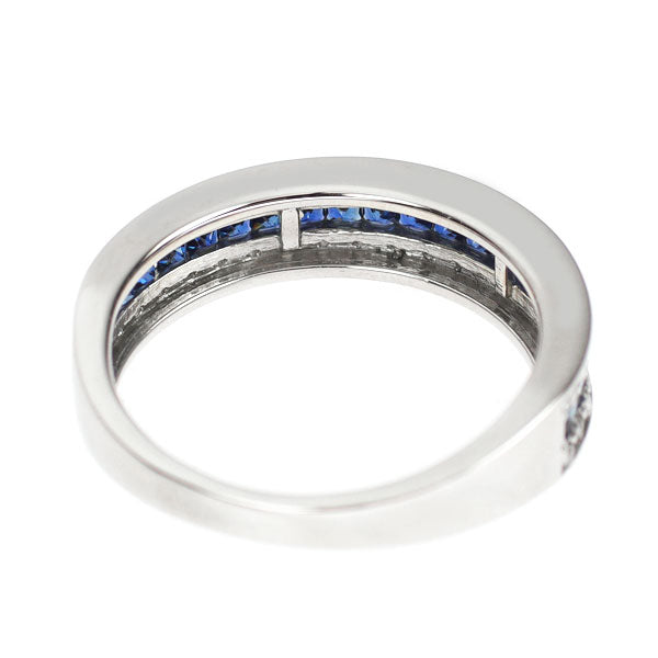 Pt900 ブルー/ホワイト サファイア リング 0.46ct WS0.26ct ハーフエタニティ