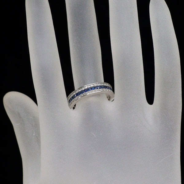 Pt900 ブルー/ホワイト サファイア リング 0.46ct WS0.26ct ハーフエタニティ