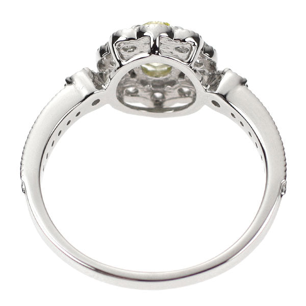 Pt950 オーバル ダイヤモンド リング 0.516ct FIY SI2 D0.46ct
