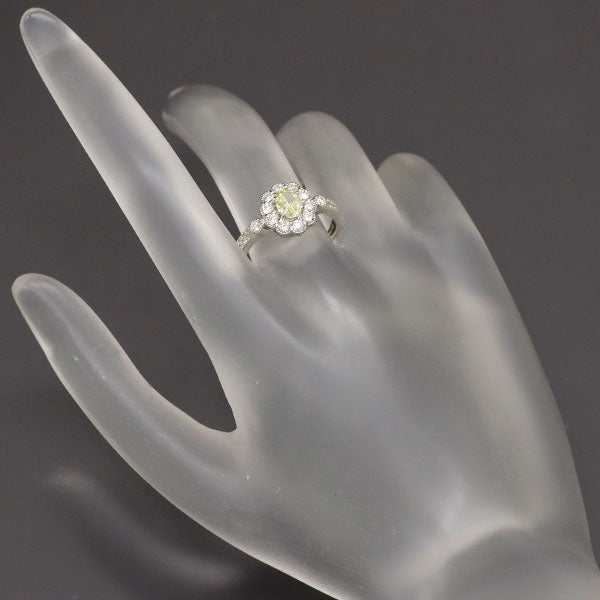 Pt950 オーバル ダイヤモンド リング 0.516ct FIY SI2 D0.46ct