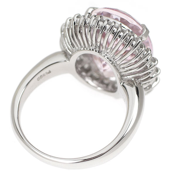 Pt900 クンツァイト ダイヤモンド リング 12.14ct D1.11ct