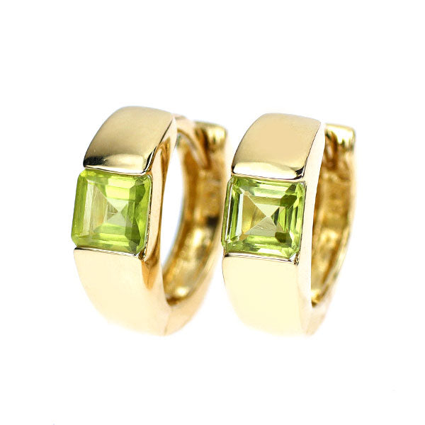 K18YG ペリドット ピアス フープ