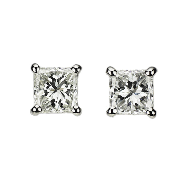 Pt900 プリンセスカット ダイヤモンド ピアス 0.53ct