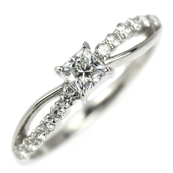 新品 Pt950 クローバーインカット ダイヤモンド  リング 0.272ct E SI1 D0.19ct 【エスコレ】