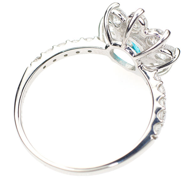 新品 Pt950 ブラジル産パライバ トルマリン ダイヤモンド リング 0.38ct D1.04ct【エスコレ】