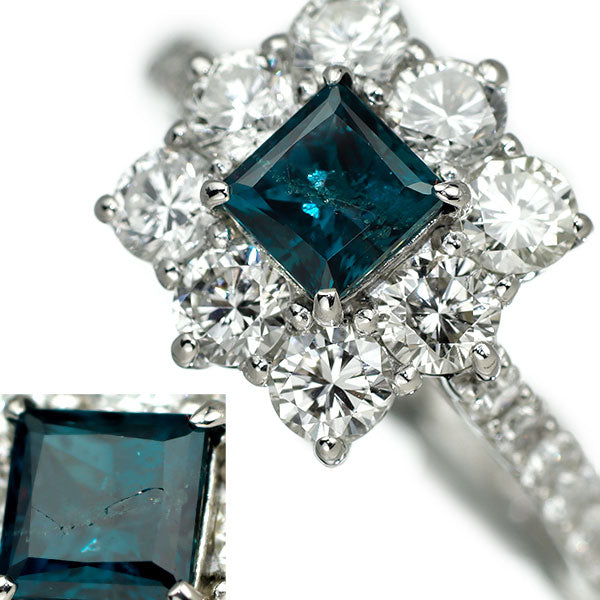 新品 Pt950 ブラジル産アレキサンドライト ダイヤモンド リング 0.66ct D1.33ct 【エスコレ】