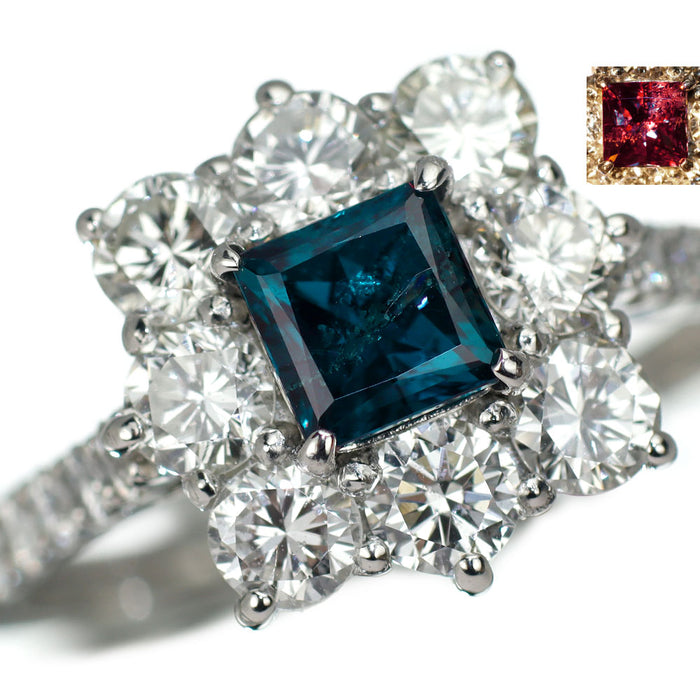 新品 Pt950 ブラジル産アレキサンドライト ダイヤモンド リング 0.66ct D1.33ct 【エスコレ】