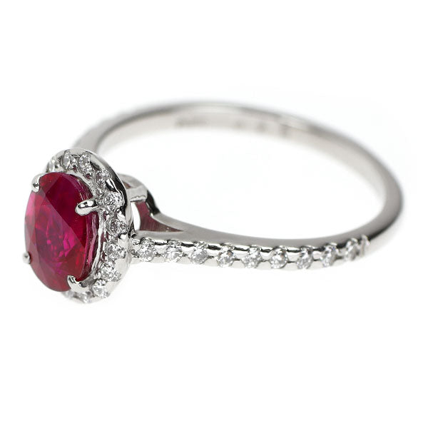 新品 Pt950 ミャンマー/ビルマ産ピジョンブラッド ルビー ダイヤモンド リング 1.26ct D0.28ct 【エスコレ】