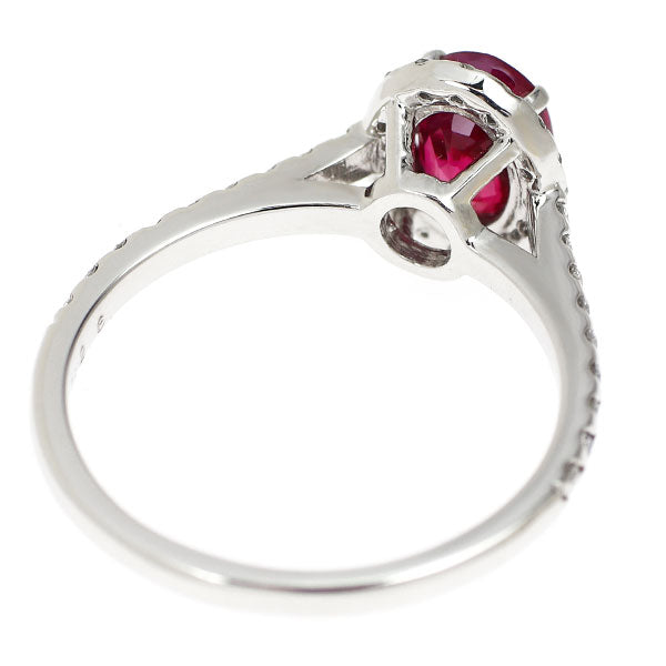 新品 Pt950 ミャンマー/ビルマ産ピジョンブラッド ルビー ダイヤモンド リング 1.26ct D0.28ct 【エスコレ】