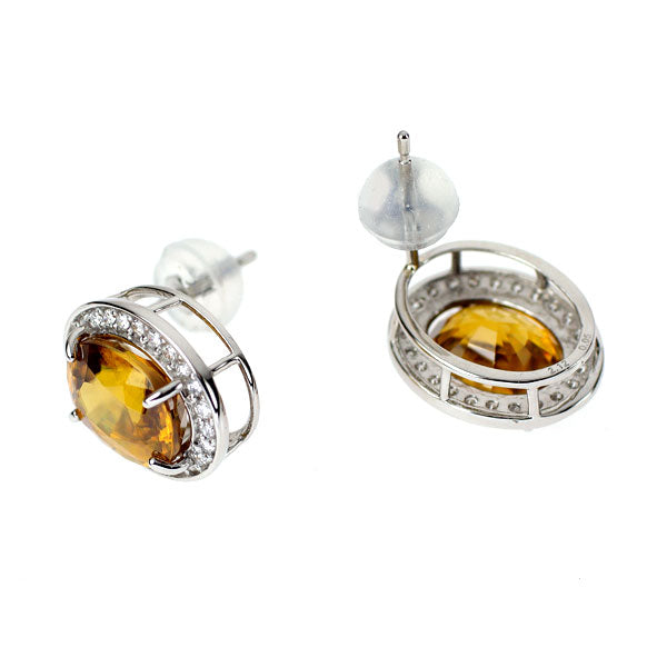 新品 Pt900 スフェーン ダイヤモンド ピアス 4.21ct D0.10ct【エスコレ】