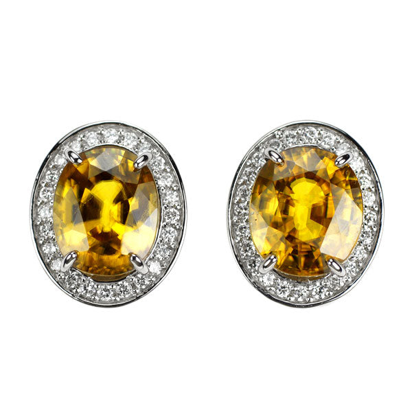 新品 Pt900 スフェーン ダイヤモンド ピアス 4.21ct D0.10ct【エスコレ】