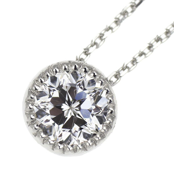 新品 Pt950/ Pt850 多面/スターカット ダイヤモンド ペンダントネックレス 0.540ct H SI2 鍛造ミルグレイン【エスコレ】