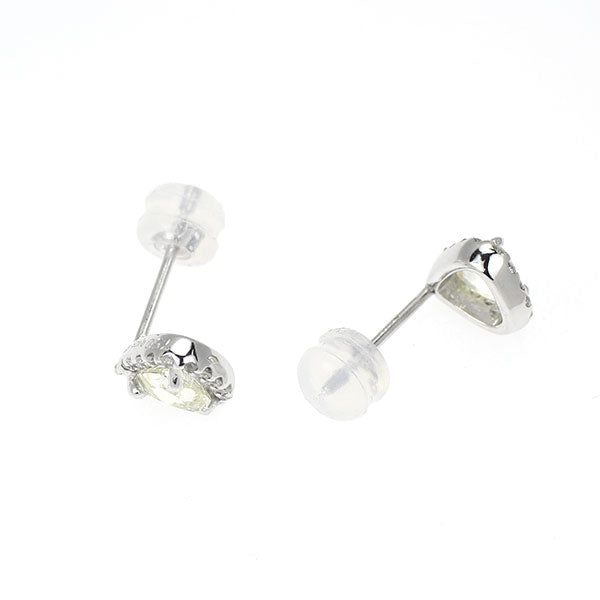 新品 Pt900/ K18WG ローズカット ダイヤモンド ピアス 0.812ct M SI1 D0.40ct 【エスコレ】