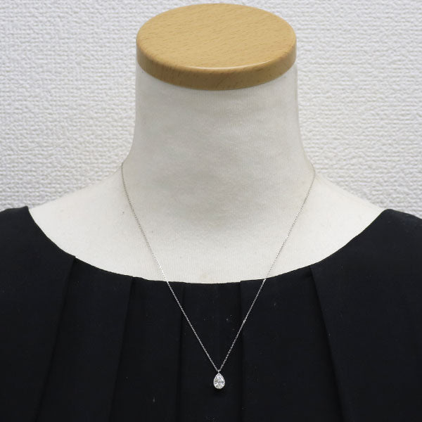 新品 Pt950/ Pt850 ペアシェイプカット ダイヤモンド ペンダントネックレス 0.733ct I VS2 鍛造ミルグレイン【エスコレ】