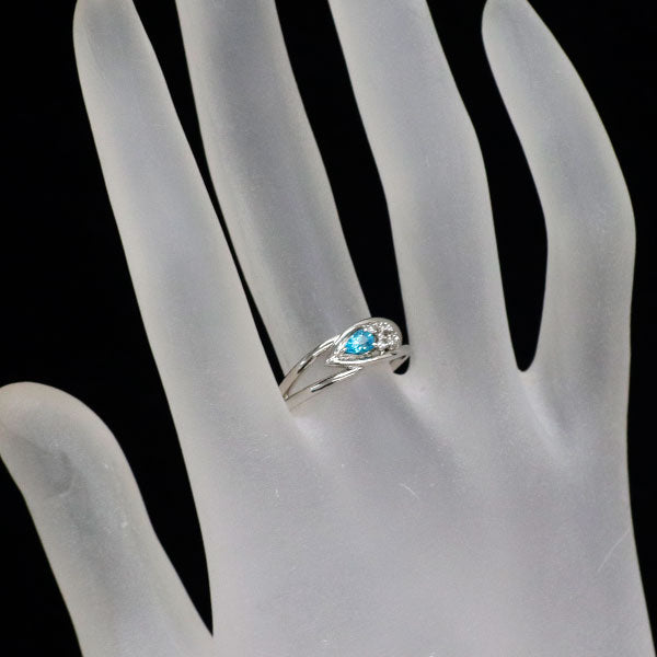新品 希少 Pt900 ブラジル産パライバ トルマリン ダイヤモンド リング 0.19ct D0.05ct