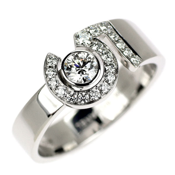 シャネル K18WG ダイヤモンド リング 0.27ct F VVS2 3EX エターナル No5 55号