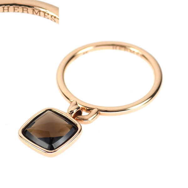 エルメス K18PG スモーキークオーツ リング 49号