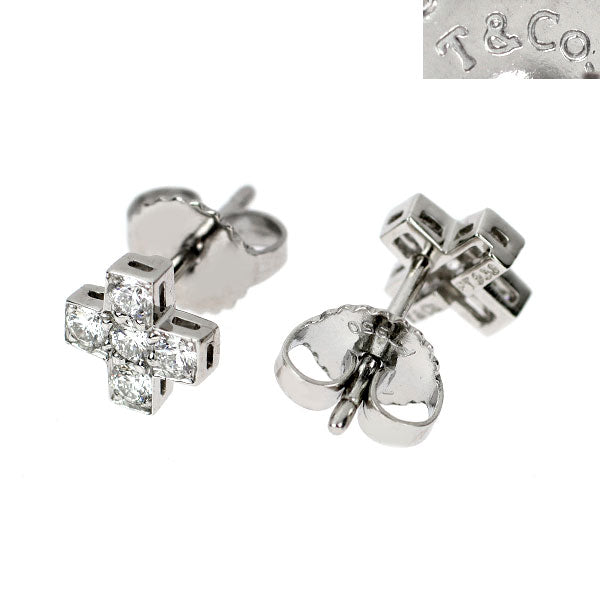 ティファニー Pt950 ダイヤモンド ピアス クルーシーフォーム クロス