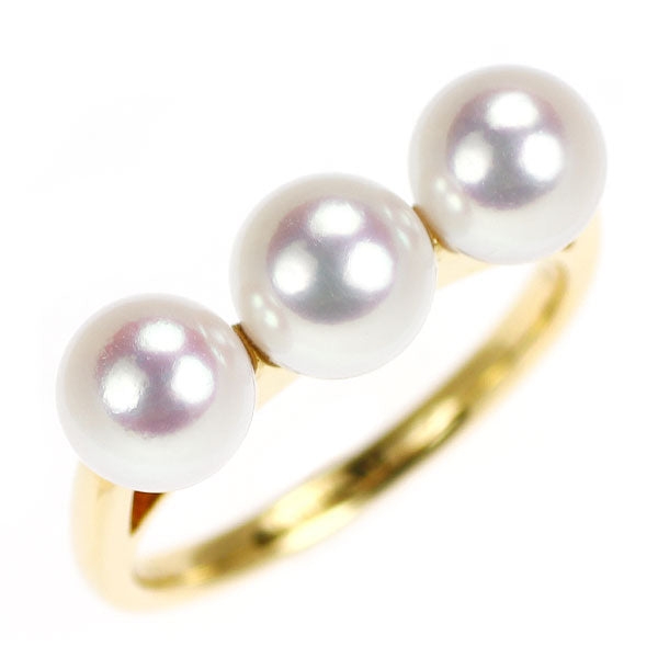 田崎真珠 K18YG アコヤ真珠 リング バランスエラ 径約 6.3-6.5mm 《セルビー銀座店》【中古】