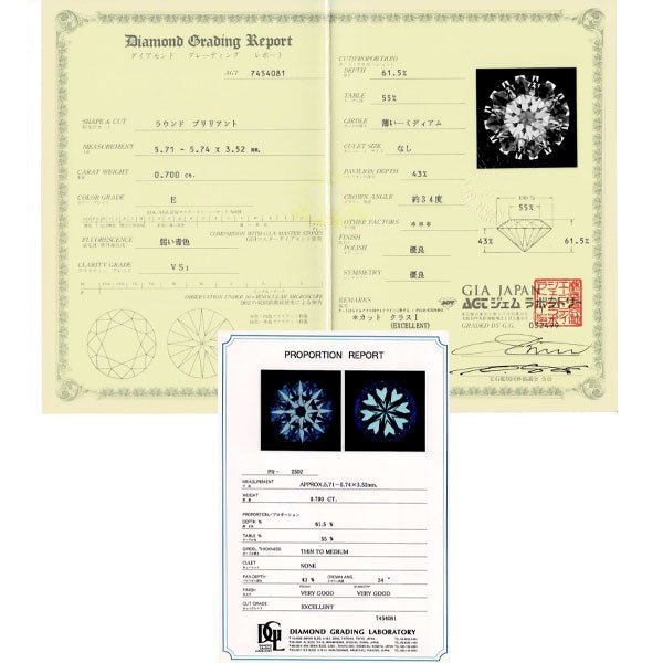 田崎真珠 Pt900 ダイヤモンド リング 0.700ct E VS1 EXHC D0.28ct