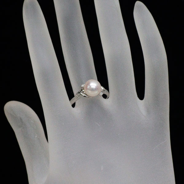 ミキモト Pt950 アコヤ真珠 ダイヤモンド リング 径約8.3mm