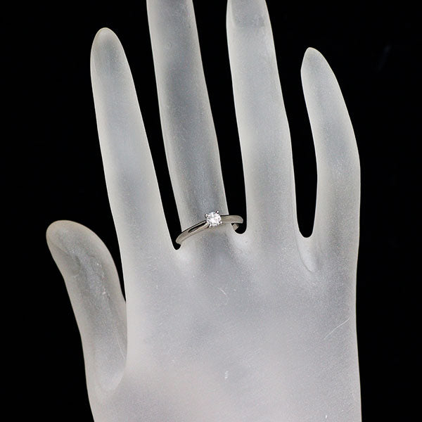 カルティエ Pt950 ダイヤモンド リング 0.18ct D VVS2 3EX ソリテール 49号