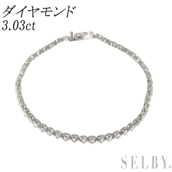 Pt900 ダイヤモンド テニス ブレスレット 3.03ct