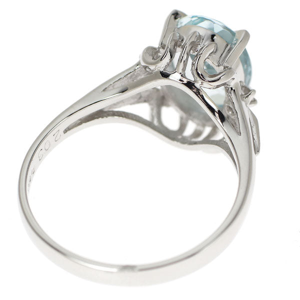 Pt900 アクアマリン ダイヤモンド リング 2.03ct D0.04ct