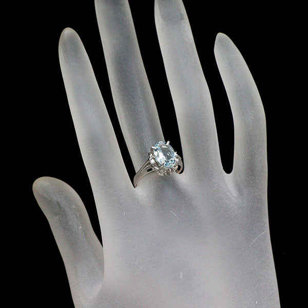 Pt900 アクアマリン ダイヤモンド リング 2.03ct D0.04ct — セルビー