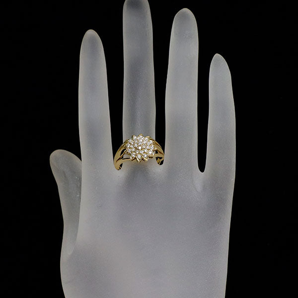 K18YG ダイヤモンド リング 0.50ct フラワー